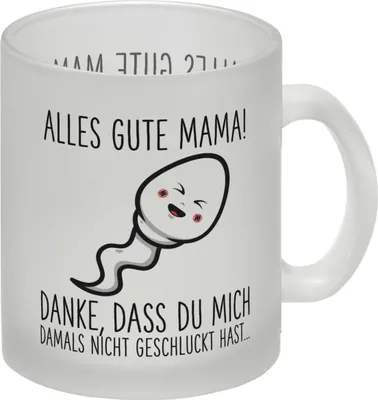 Produktbild von Spermium Muttertag Glas Tasse mit Spruch Alles gute Mama