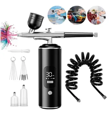 Produktbild von Airbrush mit Kompressor Handheld-Spritzpistole zum Bemalen von Kunsthandwerk Mini-Spritzpistole USB-aufladbare Airbrush Tragbare Sprühpistole