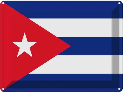 Produktbild von vianmo Blechschild 30x40 cm Kubas Cuba Flagge Fahne Wappen