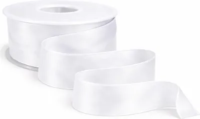 Produktbild von 25m Dekoband Taft Drahtkant B:40mm Taftband Schleifenband Geschenkband Satinband weiß