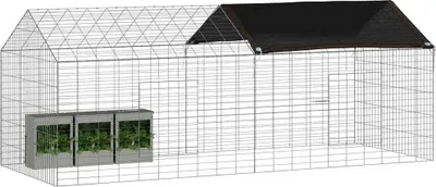 Obrázok produktu pre vidaXL Klietka pre králiky, strieborná, 200 x 78 x 78 cm, pozinkovaná oceľ