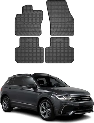 Image de Tapis de Sol pour VW Tiguan 2016-2024 Caoutchouc Noir