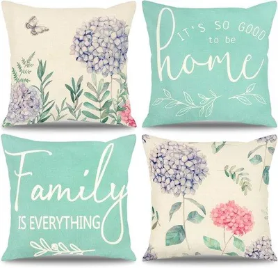 Produktbild von Famanu Kissenhüllen Set mit Blumenmuster - 4 Stück