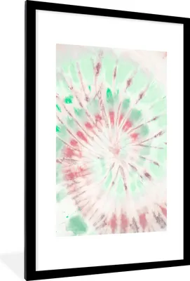 Produktbild von MuchoWow® Gerahmtes Poster Krawattenfärbung - Muster - Rosa 60x90 cm - Poster mit Schwarzem Bilderrahmen Wandposter Rahmen Foto Bilder - Dekoration - Wandposter Wohnzimmer - Hochwertig