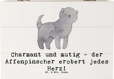 Produktbild von Mr. & Mrs. Panda Box Affenpinscher Charmeur 22 x 15 cm - Weiß - Geschenk, Sozialisierung, fotobox, Hunderassen, Hunderasse, treuer Begleiter, intelligenter Hund, lebhaft