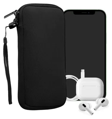 Produktbild von kwmobile Neopren Handytasche für Smartphones XXL - 7" - Handy Tasche mit Reißverschluss - Handyhülle universal Schwarz