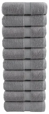 Image de vidaXL Serviettes d'invités SOLUND Premium, 10 pièces, gris, 30 x 50 cm, 600 g/m²