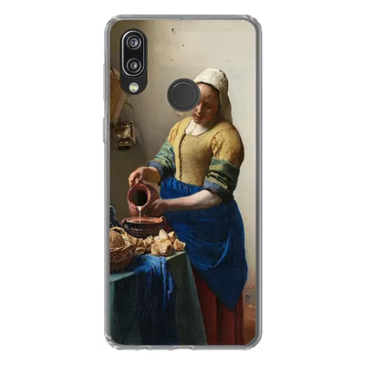 Produktbild von MuchoWow® Handyhülle Schutzhülle Hülle für Huawei P20 Lite (2020) Das Milchmädchen - Johannes Vermeer Silikon Softcase Handy Hülle - Kartenhalter
