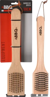 Obrázok produktu pre kefa na čistenie grilu 2 v 1 s drevenou rukoväťou