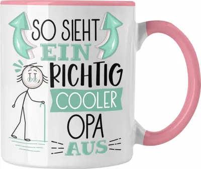 Produktbild von Trendation - Opa Tasse Geschenk So Sieht Ein RIchtig Cooler Opa Aus Geschenkidee Lustiger Spruch Geburtstag Becher Kaffeetasse Vatertag (Rosa)