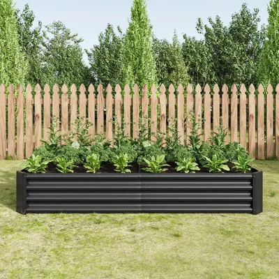 Obrázek produktu pro Kovová vyvýšená postel do zahrady - 182x91x30 cm - s ochranou proti korozi a stabilní konstrukcí