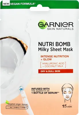 Produktbild von Garnier Nutri Bomb Kokosmilch Tuchmaske, 28g Packung