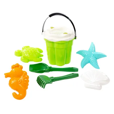 Image de Cavallino Safari Classic Bucket Set avec moules à sable vert, 9dlg.