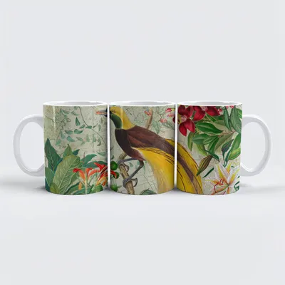Produktbild von raxxa Premium-Tasse "Nostalgischer Dschungel Paradiesvogel"