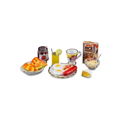 Immagine prodotto di Colazione americana in miniatura – Set di accessori per la casa delle bambole