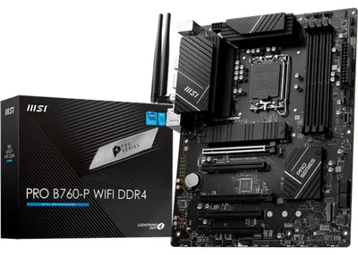 Produktbild von MSI PRO B760-P WiFi DDR4 Mainboard: Zuverlässige Leistung für Intel Prozessoren