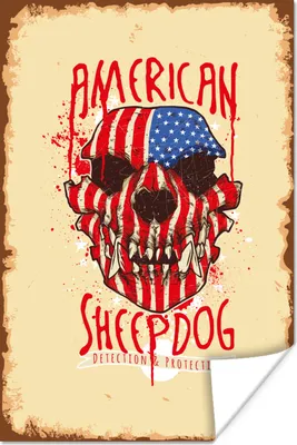 Produktbild von MuchoWow® Poster Jahrgang - Amerika - Hund 80x120 cm - Papierdruck