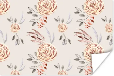 Produktbild von MuchoWow® Poster Rosen - Blumen - Gold - Muster 180x120 cm - Fotoplakat