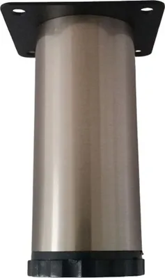 Obrázok produktu pre Nábytková nožička 10cm výškovo nastaviteľná, nábytková noha Ø 42mm, vzhľad nerez