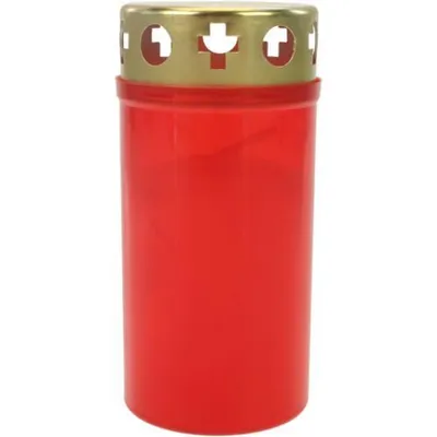 Produktbild von Grablicht Brenner Nr.3 rot mit Golddeckel