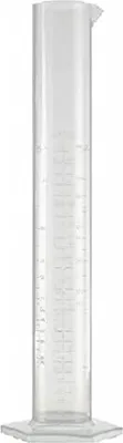 Produktbild von Messzylinder aus Kunststoff 250ml mit 3 Skalen - Reagenzglas, Testglas