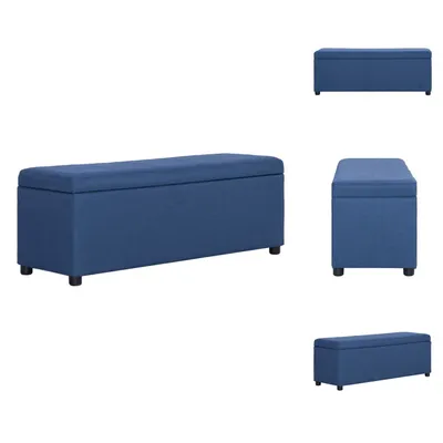 Productafbeelding van vidaXL Bank met opbergruimte, 116 cm, blauw, polyester - Kisten- en gangbanken