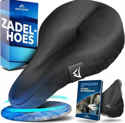 Productafbeelding van Gel zadelhoes fiets - Universeel - Traagschuim en siliconen - Met regenhoes