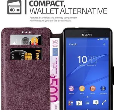 Immagine prodotto di Cadorabo custodia per Sony Xperia Z3 COMPACT custodia in rosso cover protettiva custodia per telefono cellulare custodia cover