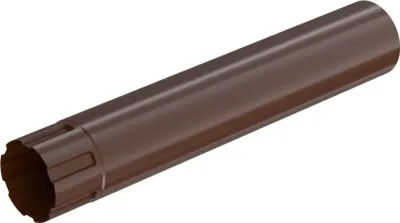 A brown downspout pipe on a white background.