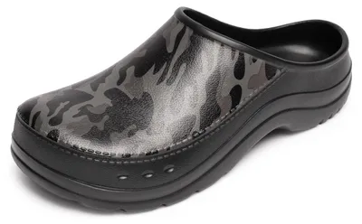 Image de Sabots de jardin pour homme - Chaussures de jardin ultra-légères en EVA LA-CA-ComoHappyMan (noir/gris motif camouflage, taille 40)