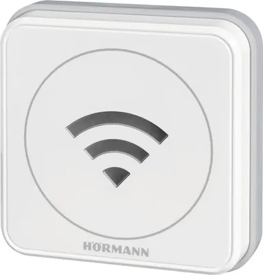 A white square device with a Wi-Fi symbol and the brand name 'HÖRMANN' printed on it, set against a white background.