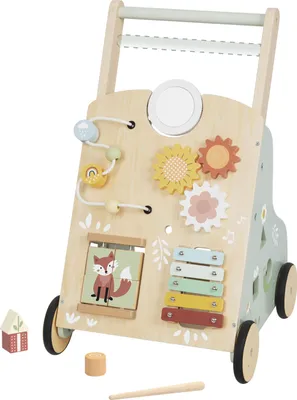 Productafbeelding van Tooky Toy Baby Loopwagen van Hout in Pastelkleuren | Loopkar / Loopwagentje | Verschillende speelfuncties