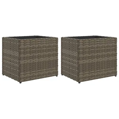 Immagine prodotto di vidaXL Fioriera 2 pezzi Grigio 36x30x32 cm Poly Rattan