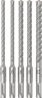 Image de Bosch PRO SDS plus-5X Jeu de forets marteaux 6/6/8/8/10 mm 5 pièces - 2608833911