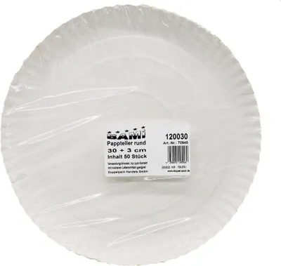 Produktbild von Pappteller, rund, Ø=30+3cm