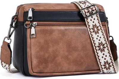 Produktbild von MUIIKOLA Umhängetasche Damen Leder Mittelgroß Breiter Gurt