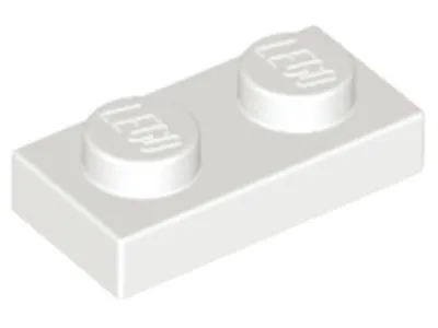 Produktbild von Lego® 1x 1x2 Platten 3023 - Plate Weiß - White
