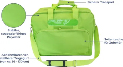 Image de Wenko Komfort-Universaltasche grünDas Raumwunder für die Nähmaschine - Für sicheren Transport und staubgeschützte AufbewahrungDie durchdachte Aufbewahrungstasche für Nähmaschinen bietet ausreichend Platz für alle handelsüblichen Nähmaschinen und deren
