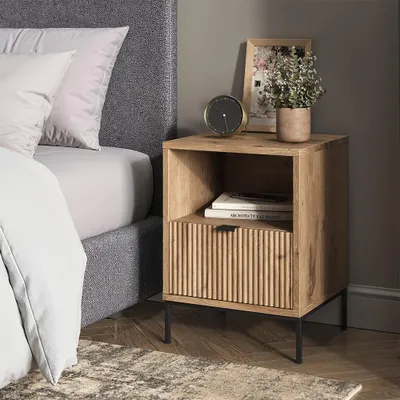Produktbild von Vicco Nachttisch Eliza, 40 x 55 cm mit 1 Schublade, Viking Oak