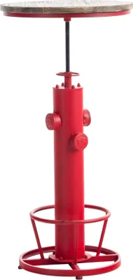 Produktbild von Höhenverstellbarer roter Stehtisch 60x60 cm, 100-123 cm hoch, mit Fußstütze