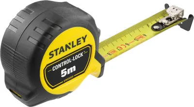 Imagen del producto de STANLEY Cinta métrica de 5 metros x 25 mm, con sistema de bloqueo, doble escala y marcas magnéticas - Modelo STHT37231-0 - Sistema de freno con el dedo - Revestimiento protector en la hoja