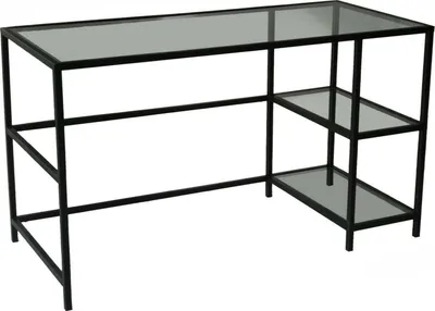 Produktbild von Schreibtisch Dkarlsso, Mehrzweckschreibtisch, Bürotisch für PC, Eckschreibtisch, 130x60h75 cm, Schwarz