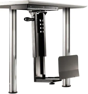 Productafbeelding van Ibenzoa® Verstelbare, draaibare computerhouder voor op het bureau, stabiel, zwart – geschikt voor computers tot 30 kg, ideaal voor kantoor en thuiswerkplek