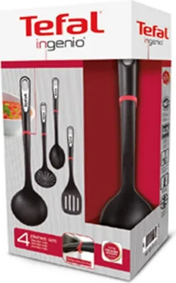 Produktbild von Tefal K206S4 INGENIO Küchenhelfer-Set 4 Teile, rot / schwarz (K206S4)
