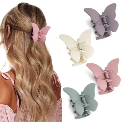 Immagine prodotto di Graffette per capelli - confezione da 4 pezzi - clip per capelli - fermagli antiscivolo - forte aderenza - accessori per capelli da donna e ragazza - adatti a capelli fini e spessi