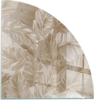 Produktbild von Blatt mit subtilen Mustern – Glasbodenplatte für – Kaminofen – Kaminplatte Glas – Schutzglas – Funkenschutzplatte –Glasbodenplatte Feuerfeste – Hitzeschutzplatte – Bodenschutz aus Glas – 1/4 100x100 cm