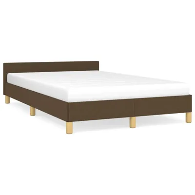 Produktbild von vidaXL Bettgestell ohne Matratze Dunkelbraun 120x190 cm Stoff
