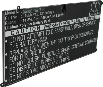 Produktbild von vhbw Akku Ersatz für Lenovo L10M4P12, 121500093 für Notebook (3600 mAh, 14,8 V, Li-Polymer)