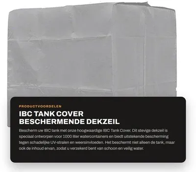 Productafbeelding van IBC Tank Cover UV-bescherming - Waterdichte Deksel - Antidust - Antivries - 1000 Liter - Duurzaam 210D Stof - Tankbescherming