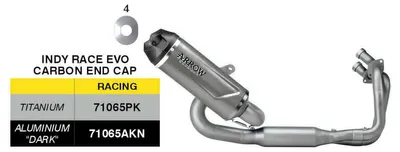 Image de Système d'échappement complet ARROW Racing Indy Race EVO en titane pour Kawasaki Z 650